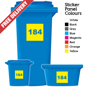 Wheelie Bin Sticker Numbers Square Style (Pack Of 3)